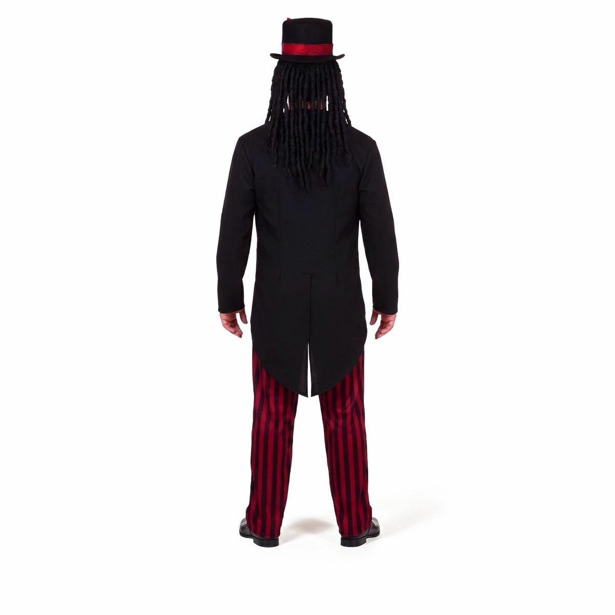 Voodoo Kostuum Heren | Slipjas | Hoge Hoed | Gestreepte Broek