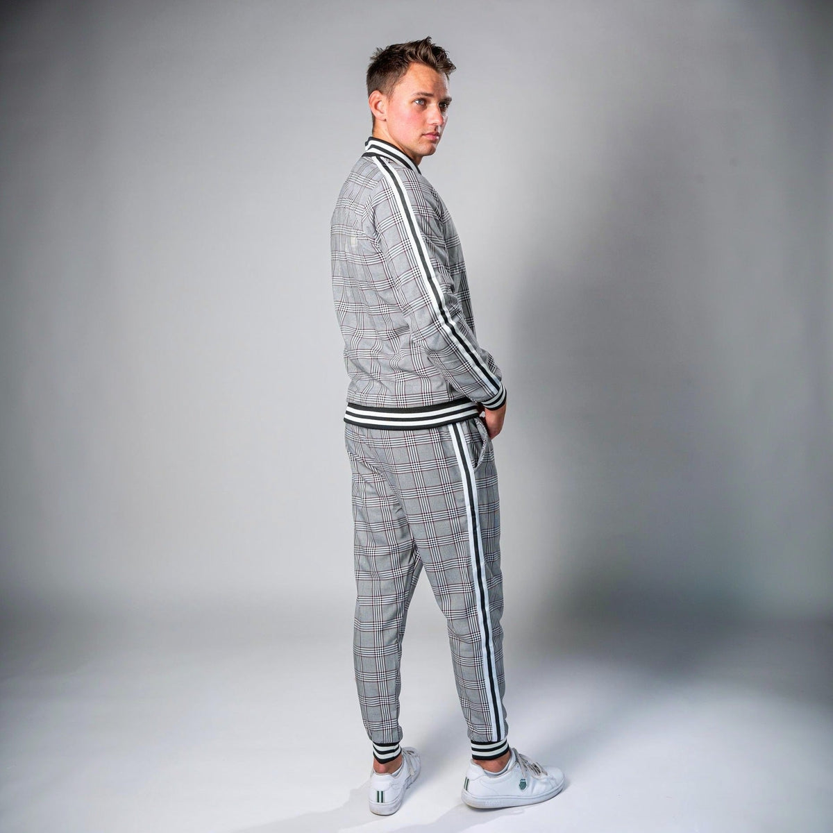 Geruit Trainingspak Heren | Jack met Rits en Joggingbroek
