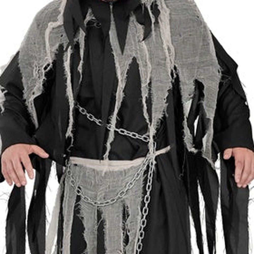 Reaper Kostuum Heren | Gewaad met Ketting | Gazen Kraag | Capuchon | Riem