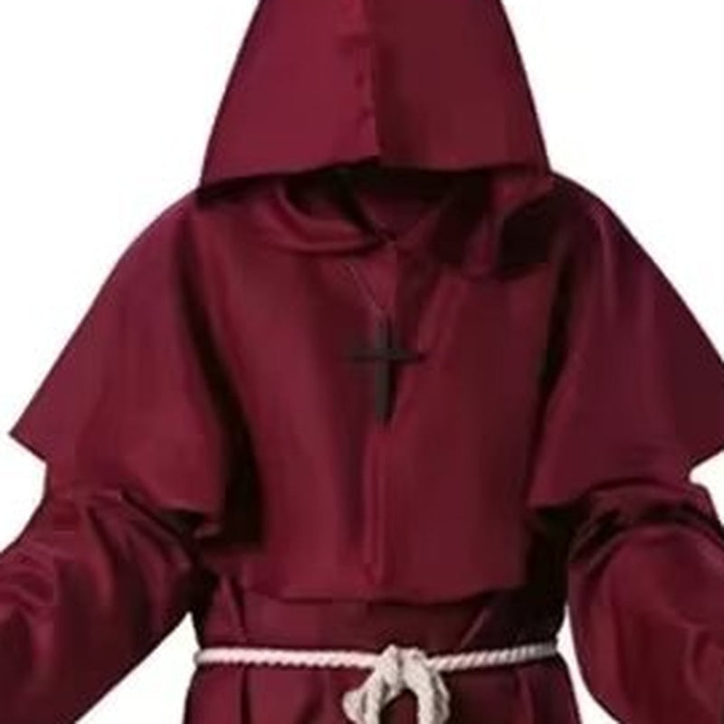 Monnik Kostuum Heren | Pij | Capuchon | Houten Kruis | Koord