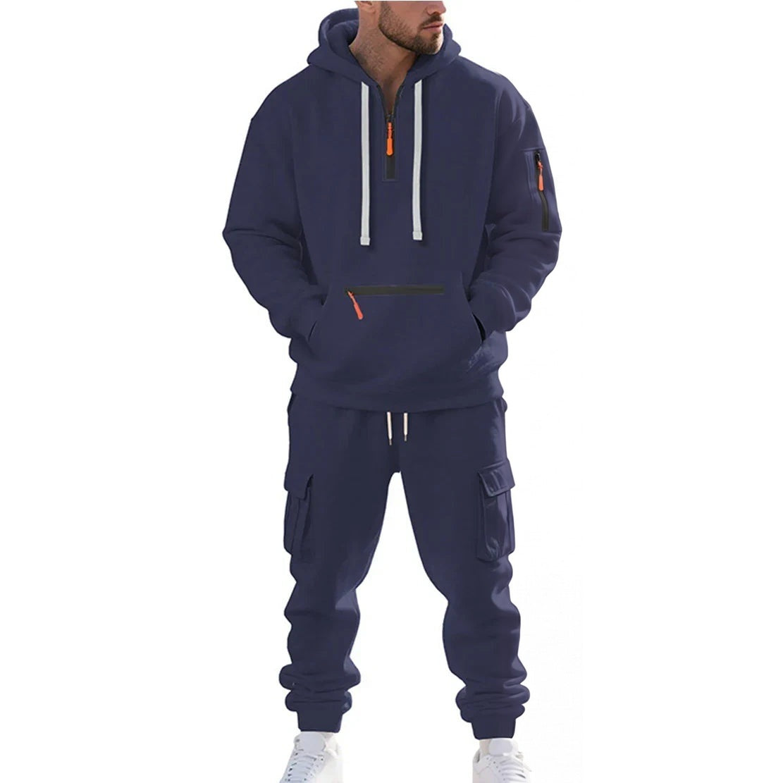 Cargo Joggingpak Heren | Hoodie met Ritszakken | 6 Kleuren