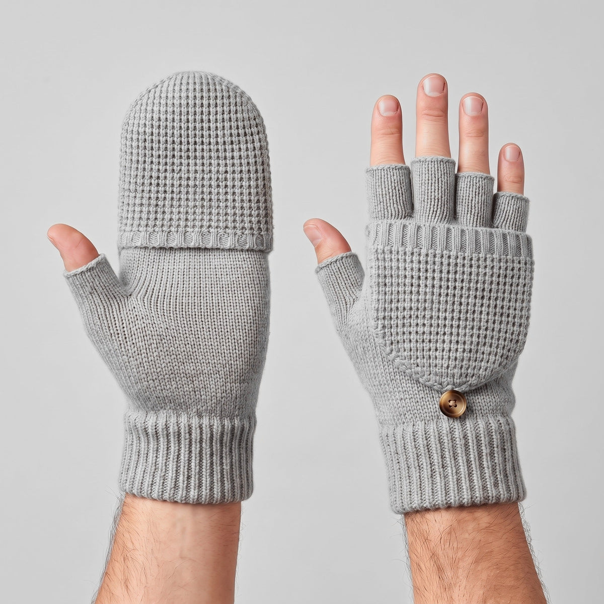 Vingerloze Handschoenen | Omklapbare Want | Gebreid | Unisex