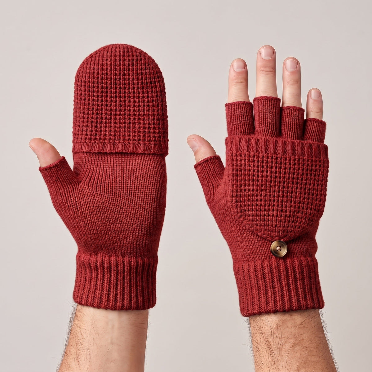 Vingerloze Handschoenen | Omklapbare Want | Gebreid | Unisex