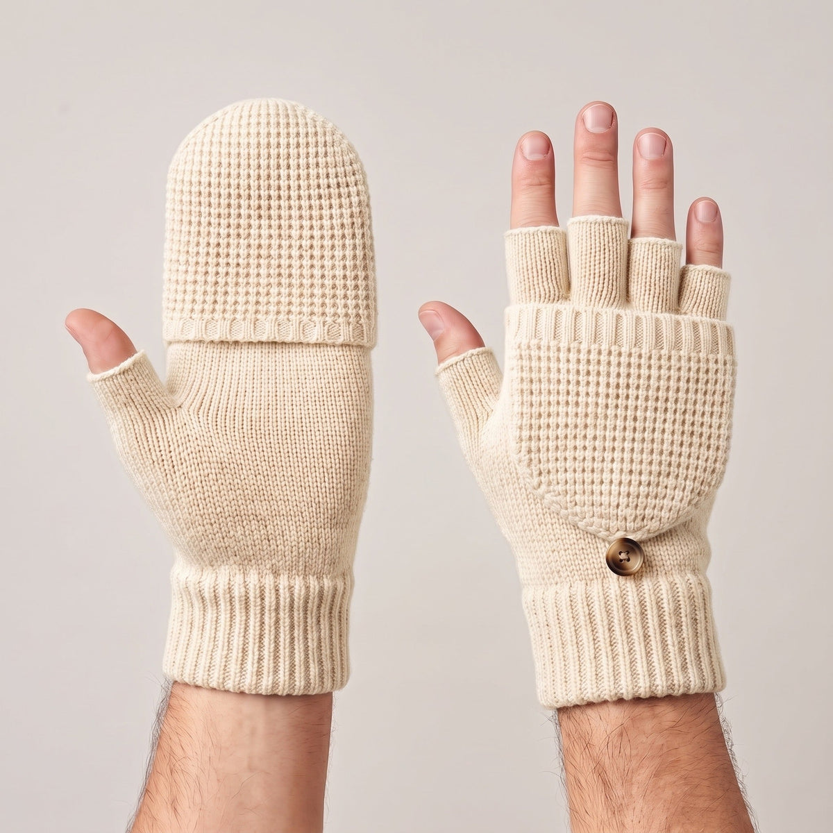 Vingerloze Handschoenen | Omklapbare Want | Gebreid | Unisex