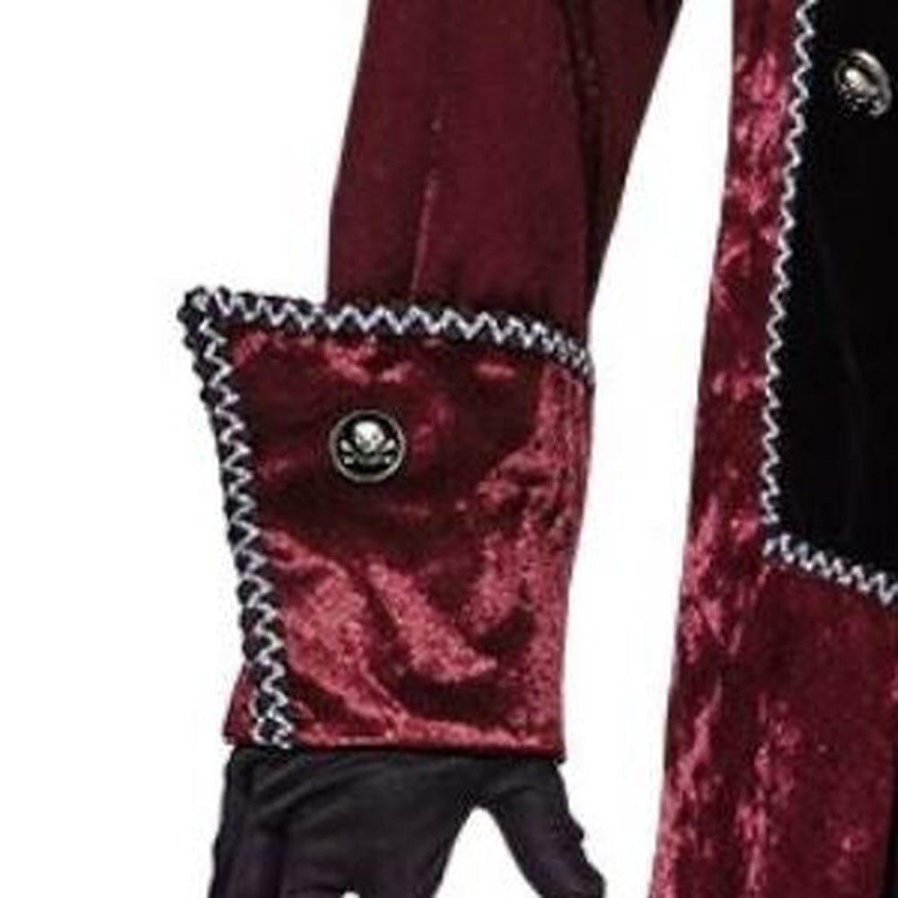 Dracula Kostuum | Bordeauxrode Jas | Gilet | Jabot | Hoge Hoed