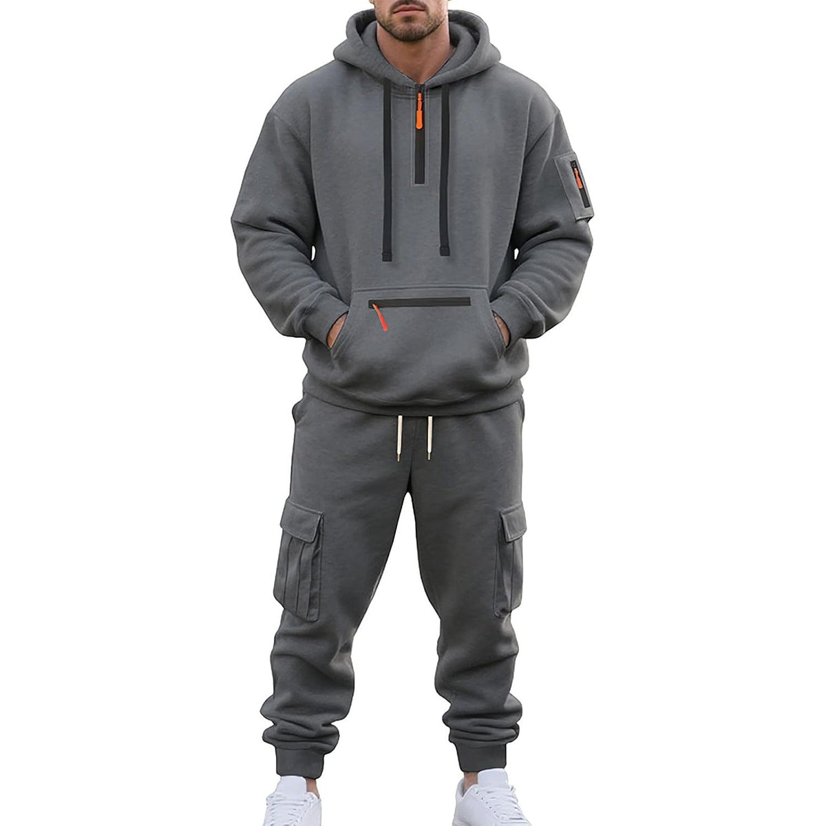 Cargo Joggingpak Heren | Hoodie met Ritszakken | 6 Kleuren