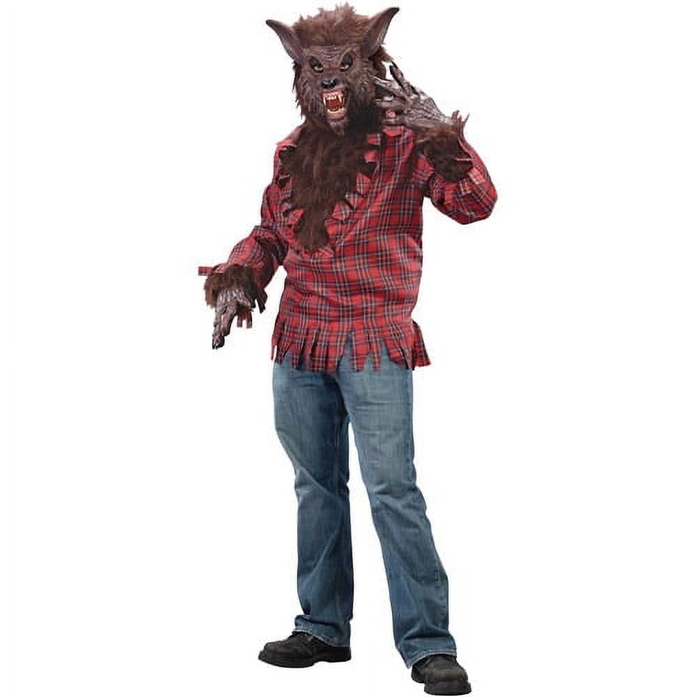 Weerwolf Kostuum Heren | Geruit Shirt | Masker | Klauwhandschoenen