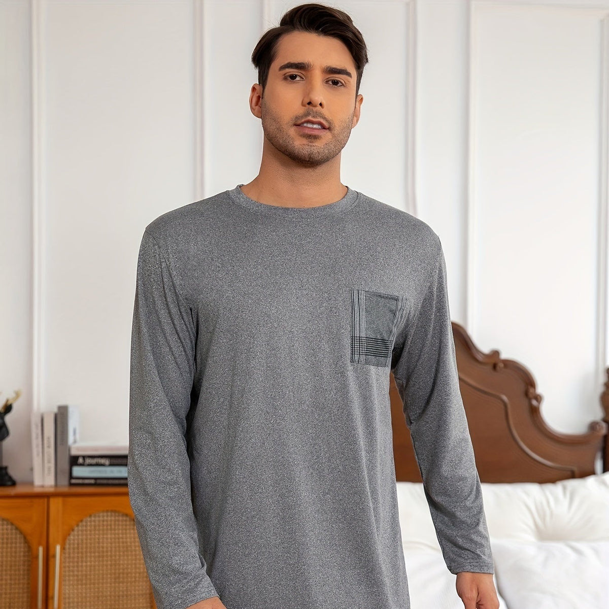 Relaxed Pyjama Heren | Ruitpatroon | Grijs