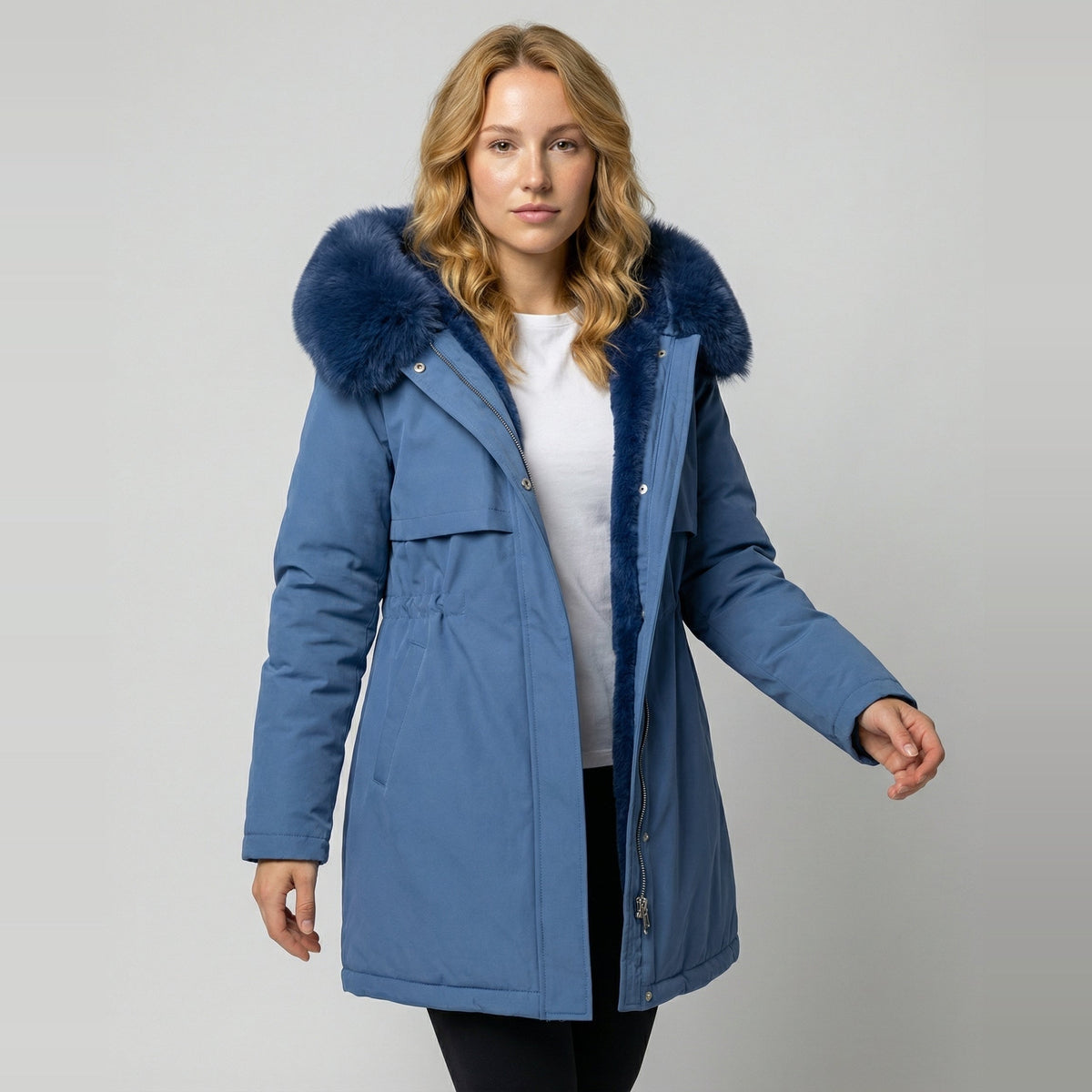 Wintermantel Dames met Capuchon | Imitatiebont | 5 Kleuren