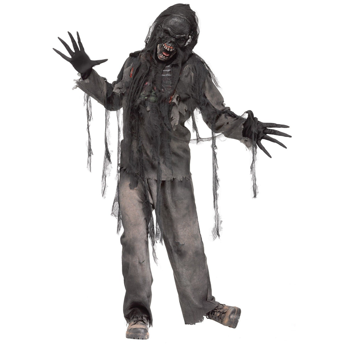 Zombie Kostuum Heren | Verbrande Look | Shirt | Broek | Masker