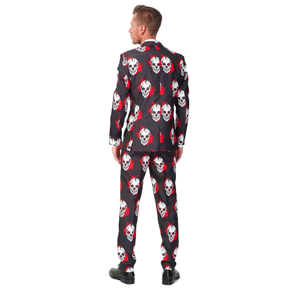 Doodskop Pak Heren | Bloedspetters | Colbert, Broek, Stropdas | Zwart