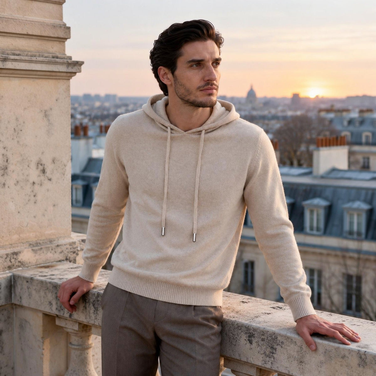 Fijngebreide Hoodie Heren | Trekkoord | Lange Mouw | Smart Casual