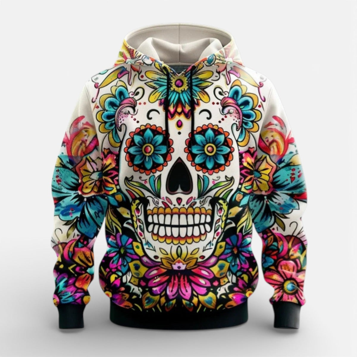 Dag van de Doden Hoodie | Doodskop Bloemenprint | 4 Designs