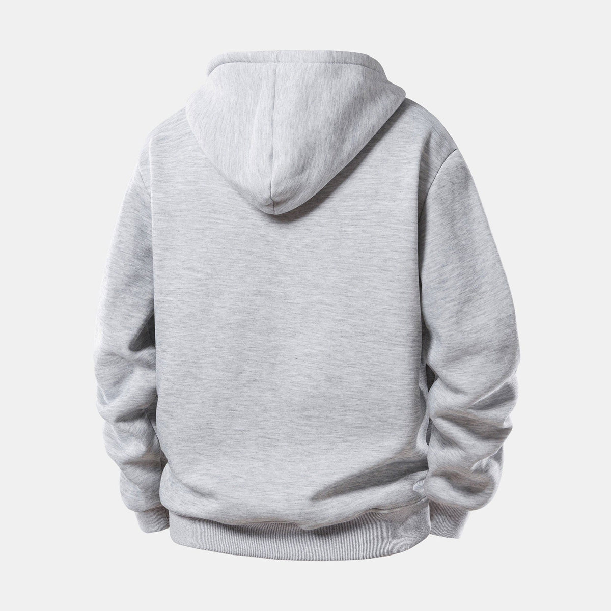 Grijze hoodie met capuchon, achteraanzicht, gedragen door een persoon | Boutique Moda