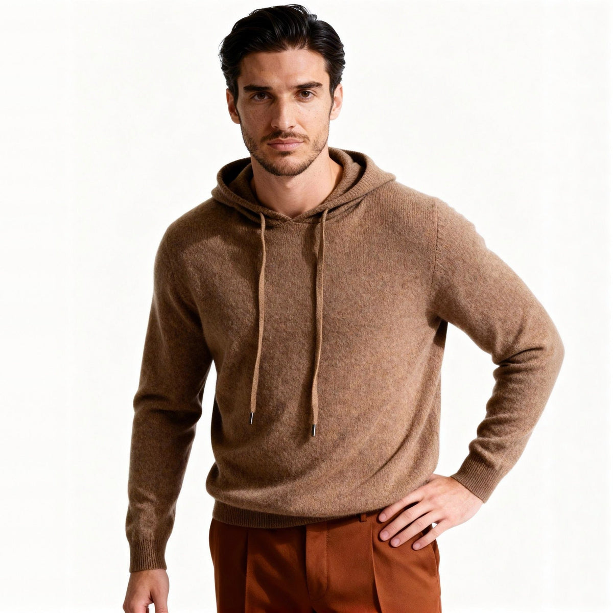 Fijngebreide Hoodie Heren | Trekkoord | Lange Mouw | Smart Casual