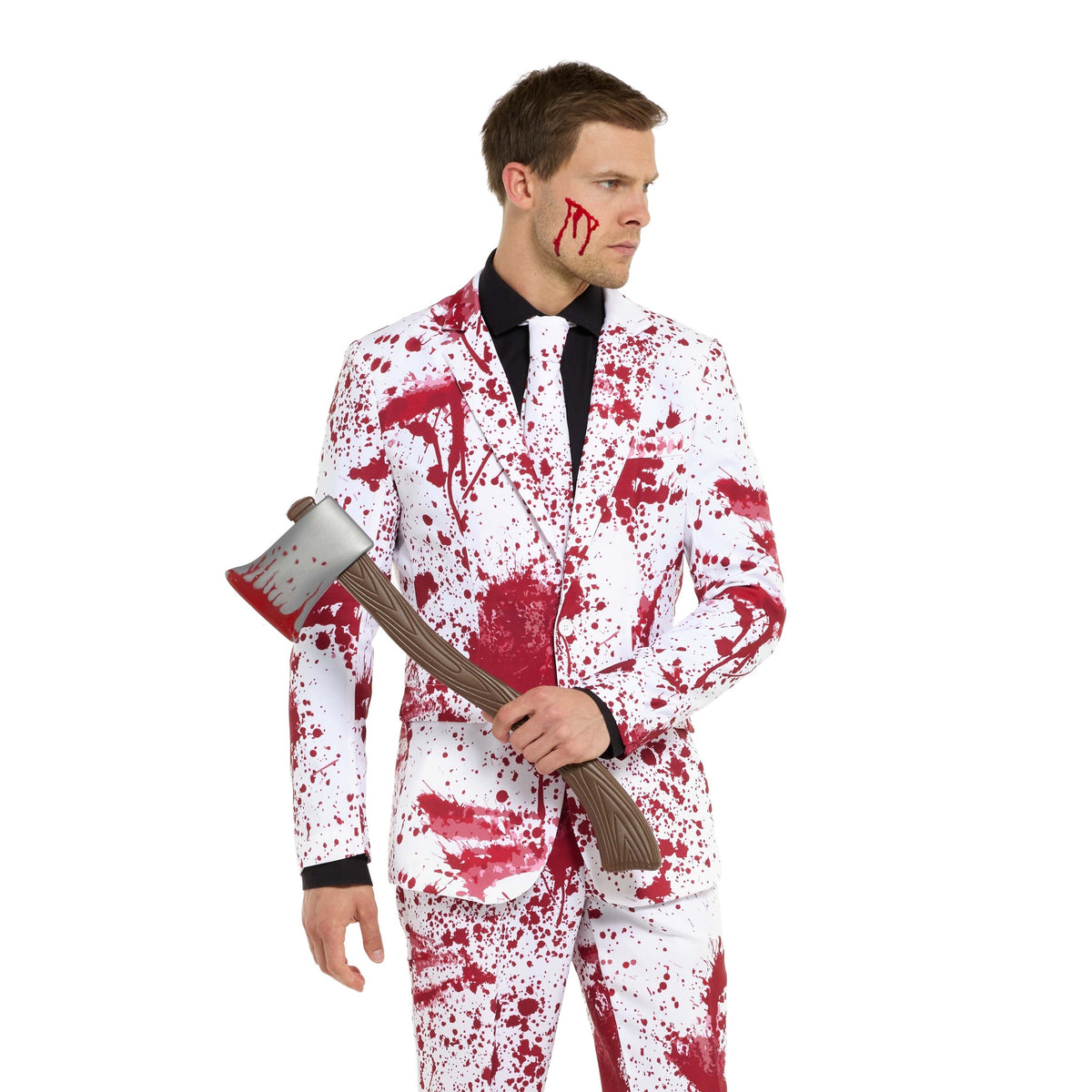Bloederig Pak Heren | Wit | Bloedspetters | Colbert, Broek, Stropdas