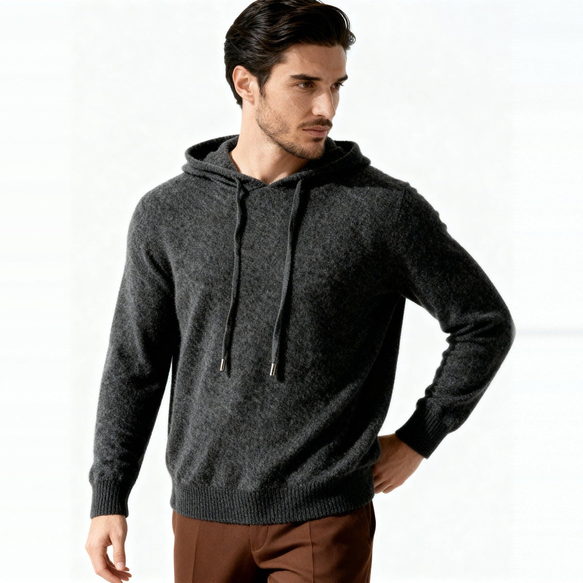 Fijngebreide Hoodie Heren | Trekkoord | Lange Mouw | Smart Casual