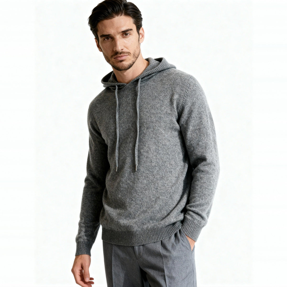 Fijngebreide Hoodie Heren | Trekkoord | Lange Mouw | Smart Casual
