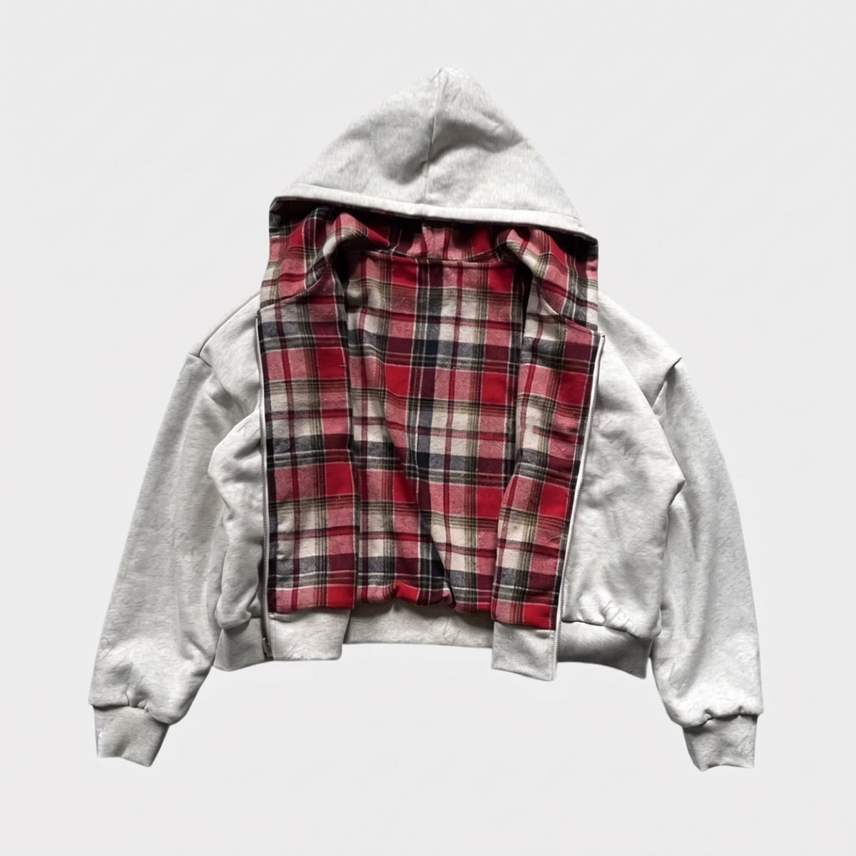 Omkeerbare Hoodie Heren | Rits | Oversized | Geruit