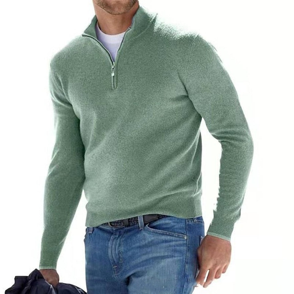 Quarter Zip Trui Heren | Fijngebreid | Opstaande Kraag | 8 Kleuren