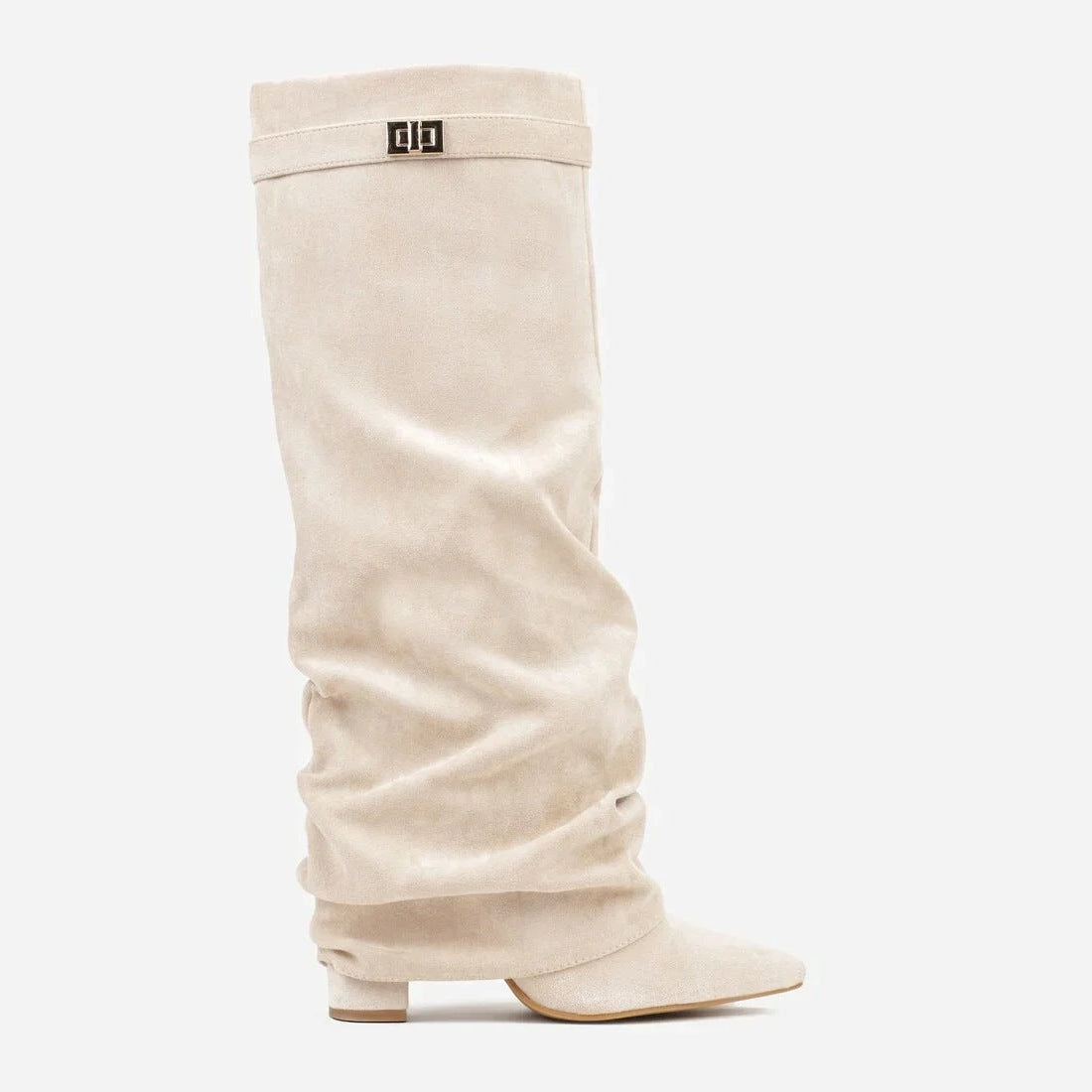 Slouch Laarzen Dames met Omslag | Puntige Neus | Kniehoog | 5 Kleuren