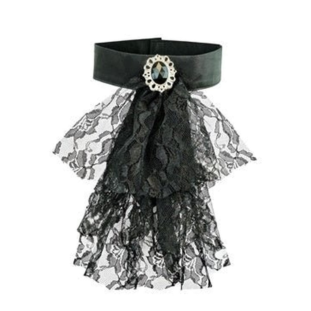 Gothic Vampier Kostuum | Slipjas | Krijtstreepbroek | Hoge Hoed | Jabot