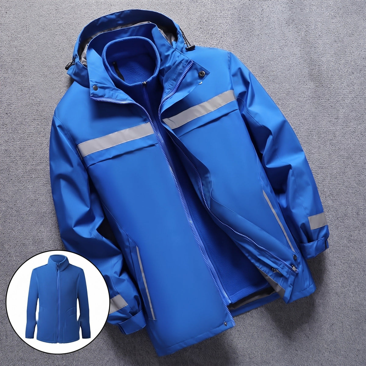 3-in-1 Jas Heren | Reflecterend | Uitneembare Fleecevoering | Capuchon