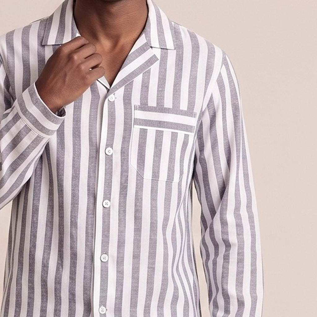 Gestreepte Pyjama Heren | Knoopsluiting | 2 Kleuren