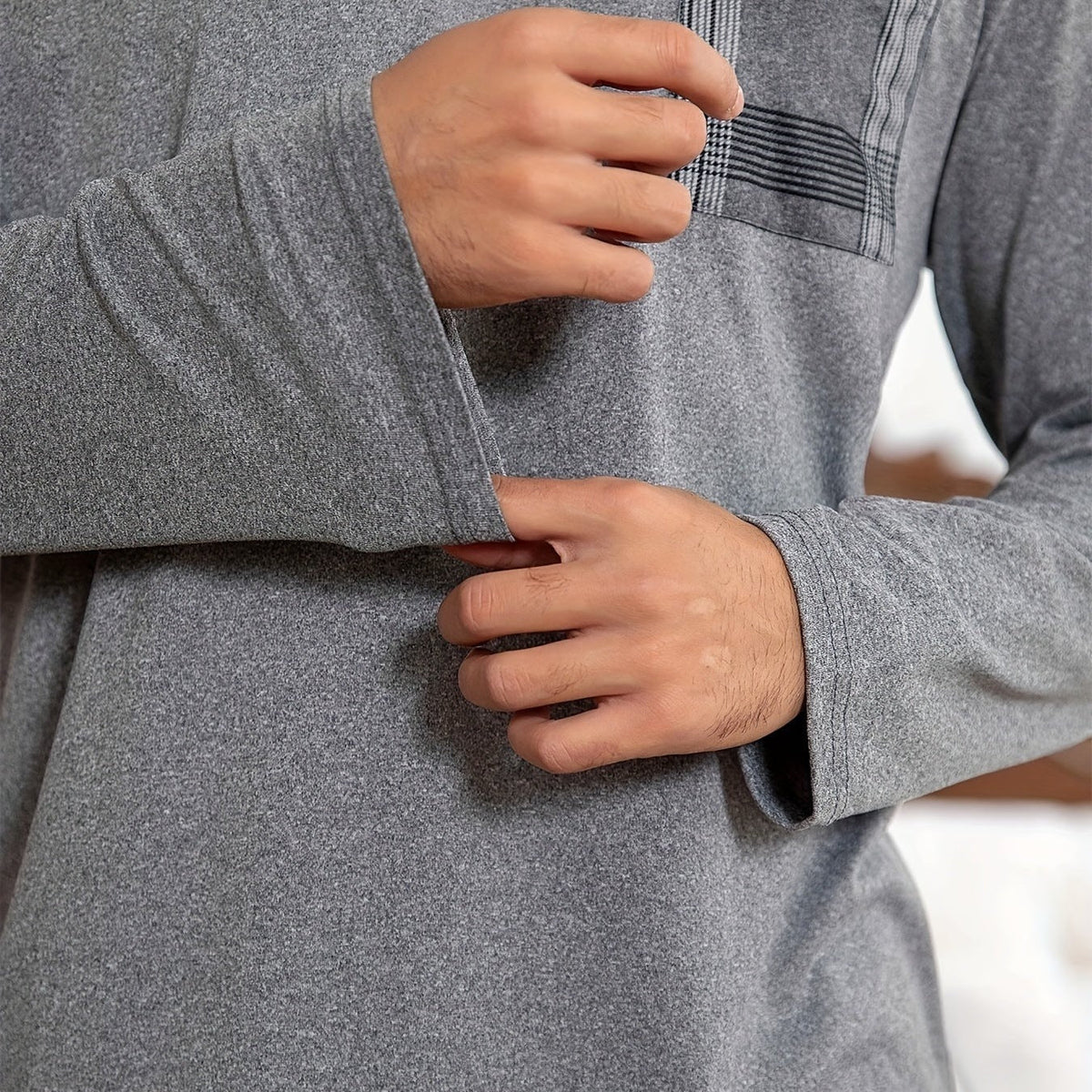 Relaxed Pyjama Heren | Ruitpatroon | Grijs