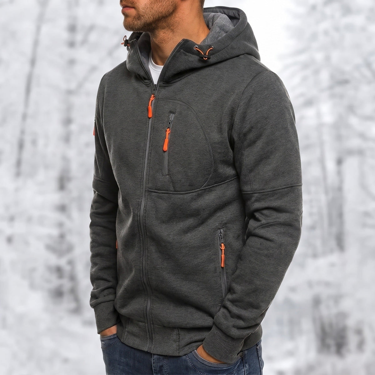 Vest met Capuchon Heren met Ritszakken | 9 Kleuren