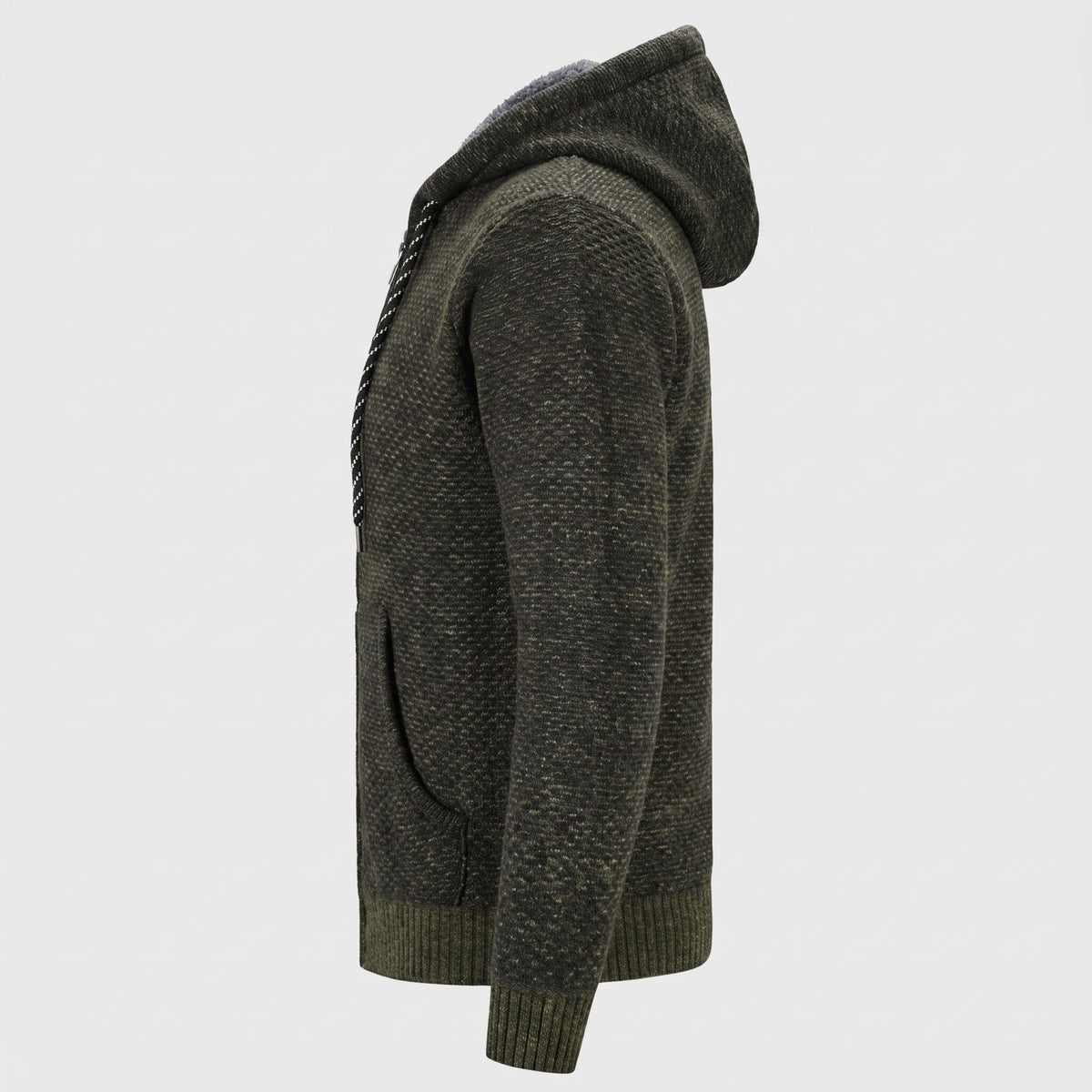 Gebreid Vest met Capuchon Heren | Gevoerd | Rits | Grof Breisel