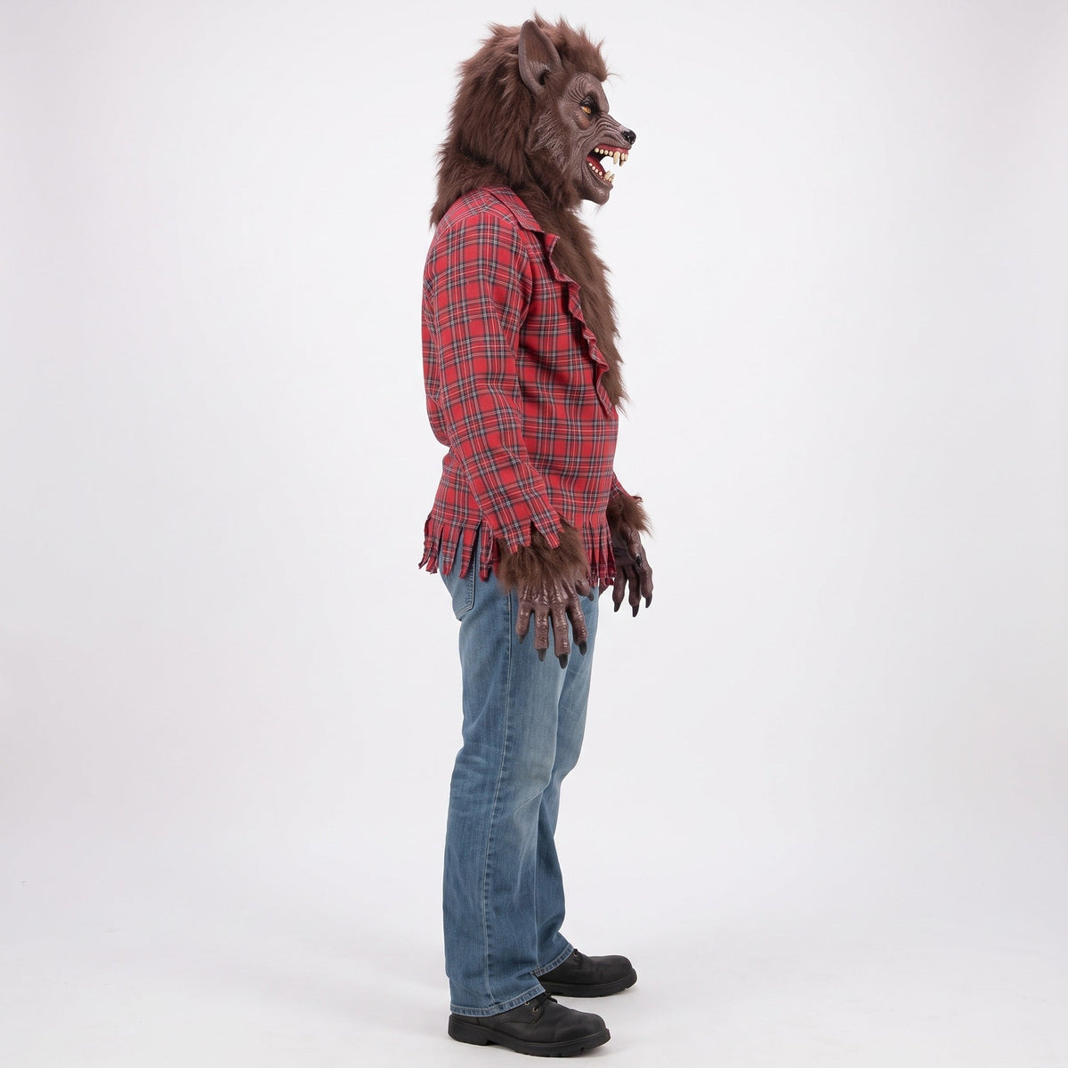Weerwolf Kostuum Heren | Geruit Shirt | Masker | Klauwhandschoenen