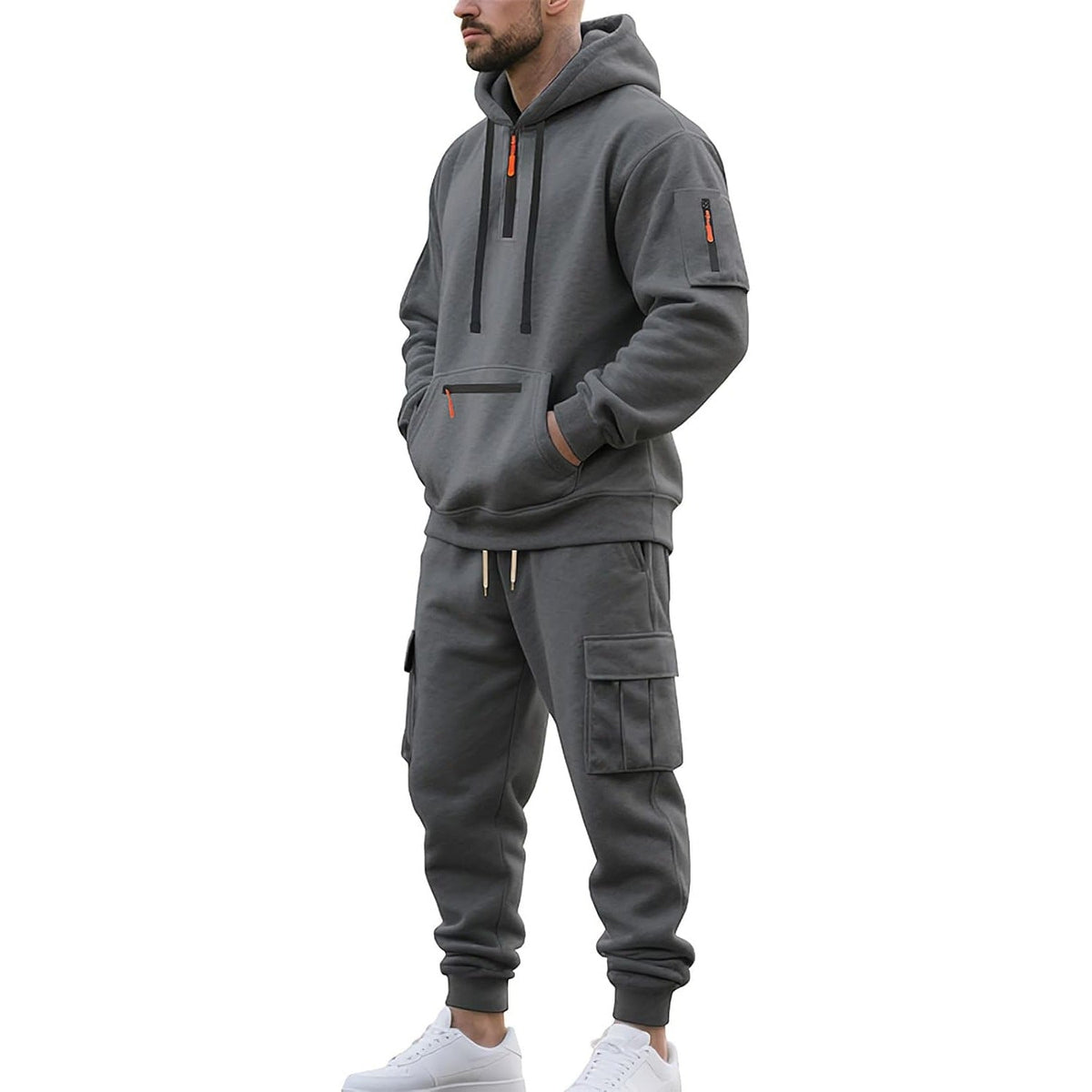 Cargo Joggingpak Heren | Hoodie met Ritszakken | 6 Kleuren