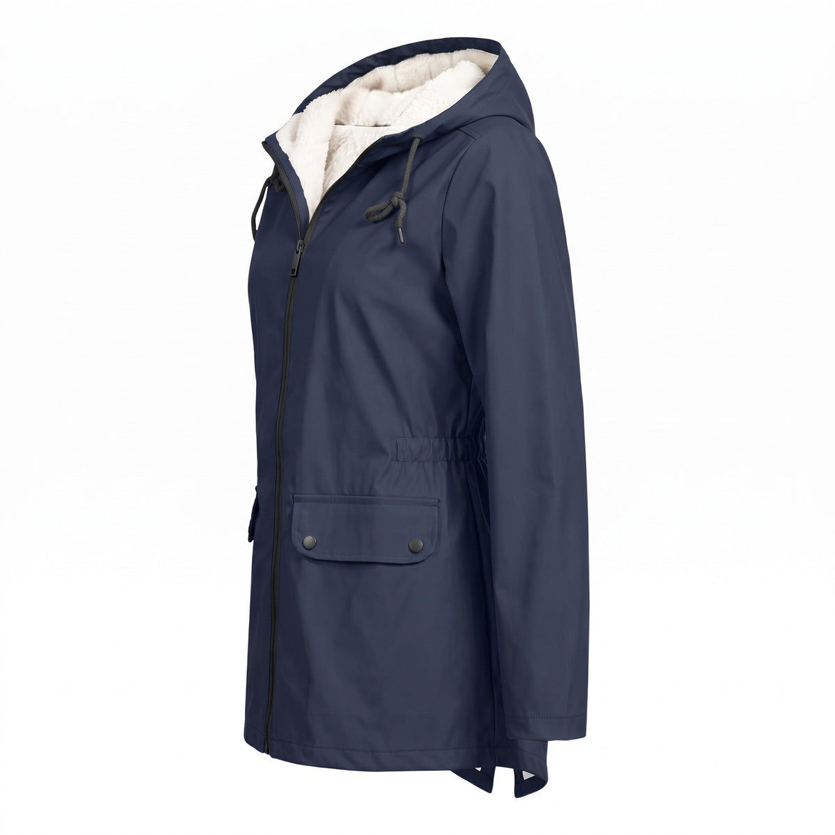 Gevoerde Regenjas Dames met Capuchon | Fleecevoering | Waterafstotend | 8 Kleuren