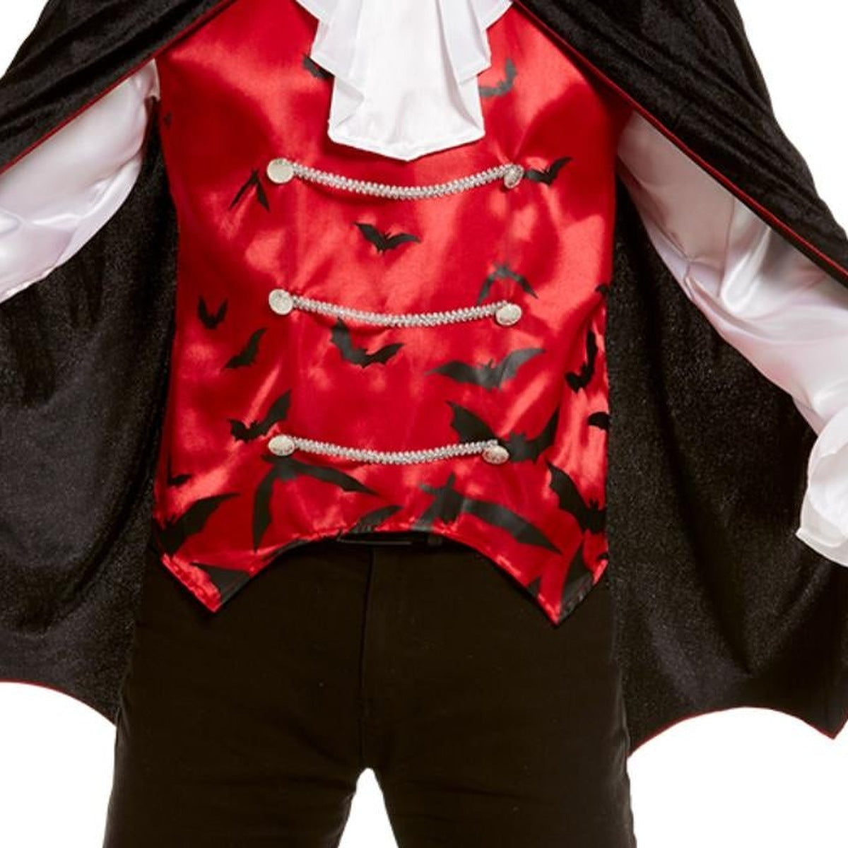 Vampier Kostuum Rood | Vleermuis Gilet | Jabot Hemd | Cape