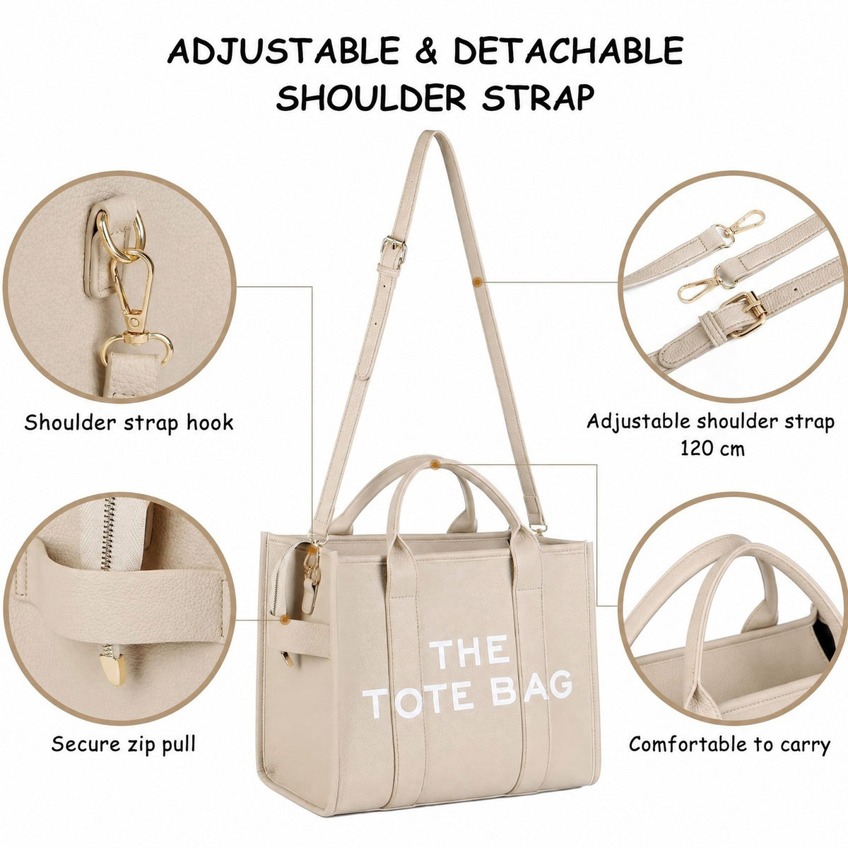 Totebag – stijlvolle handtas van imitatieleer voor dames-Boutique Moda