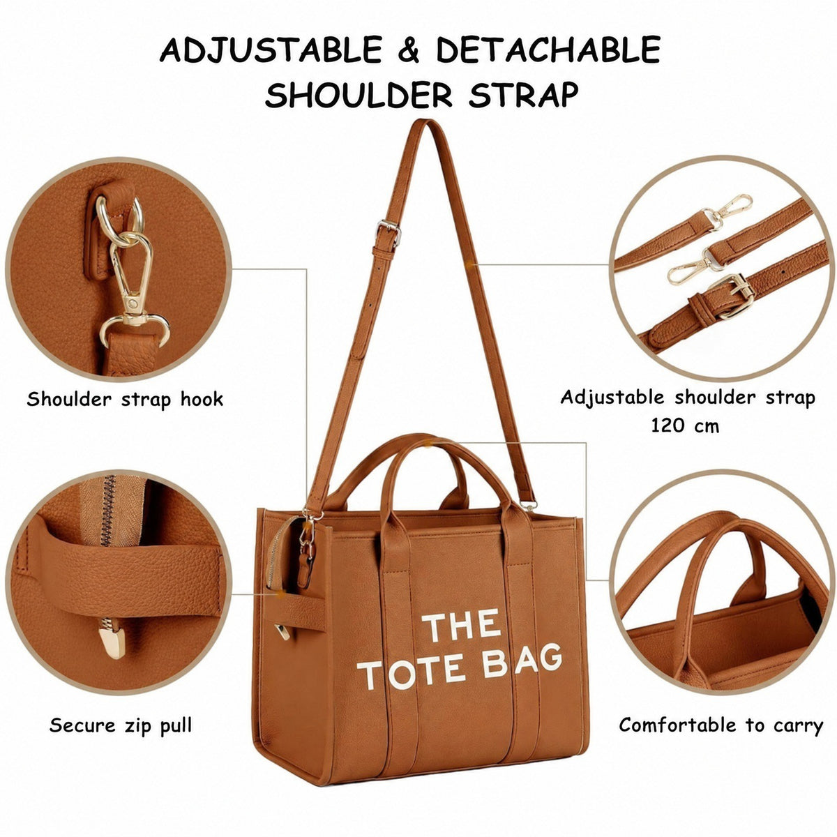 Totebag – stijlvolle handtas van imitatieleer voor dames-Boutique Moda