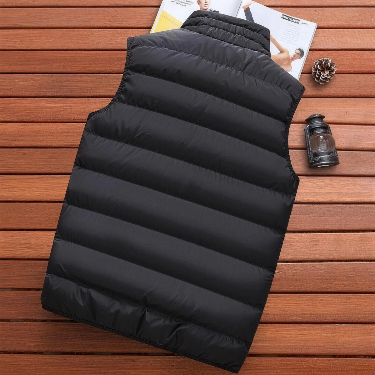 Bodywarmer Heren | Gewatteerd | Doorgestikt | Opstaande Kraag