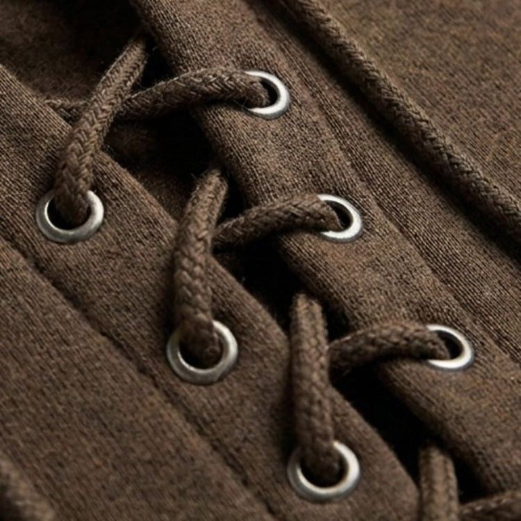 Hoodie Heren met Veterkraag | Kangoeroezak | 5 Kleuren