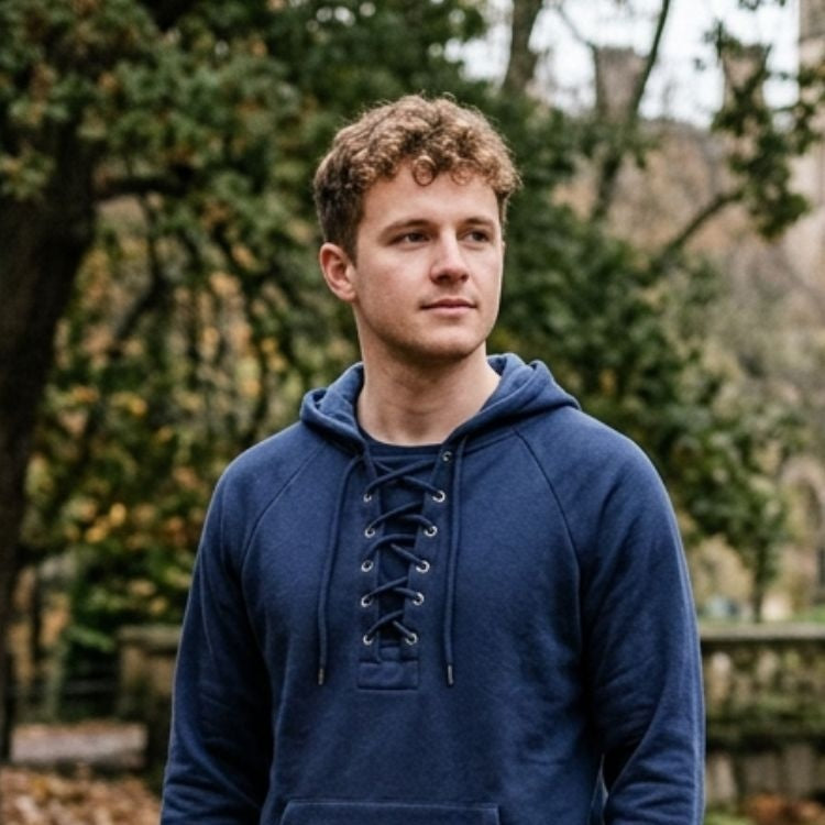 Hoodie Heren met Veterkraag | Kangoeroezak | 5 Kleuren