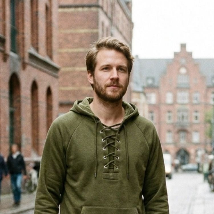 Hoodie Heren met Veterkraag | Kangoeroezak | 5 Kleuren