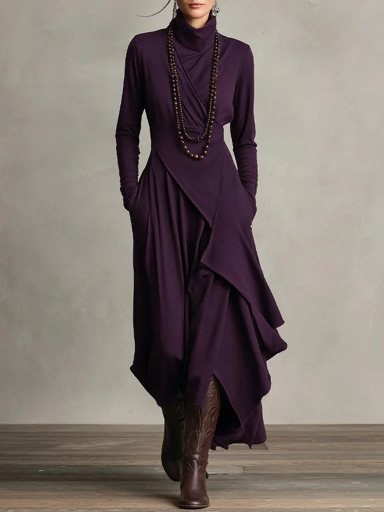 Winterjurk Dames | Col | Asymmetrisch | Lange Mouw-Boutique Moda