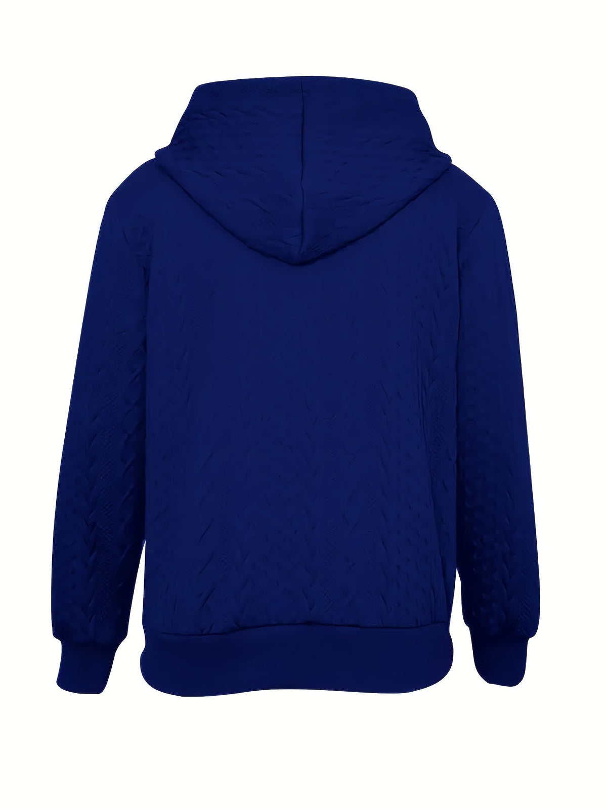 Koningsblauwe hoodie met rits van achteren, plat neergelegd | Boutique Moda