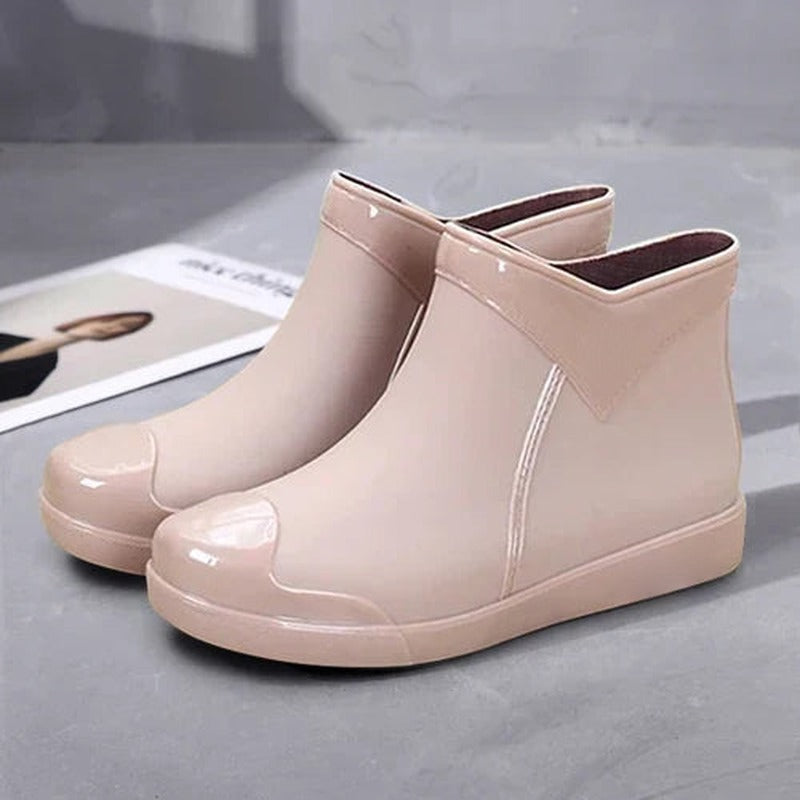 Regenlaarsjes met rits opzij in beige, productfoto