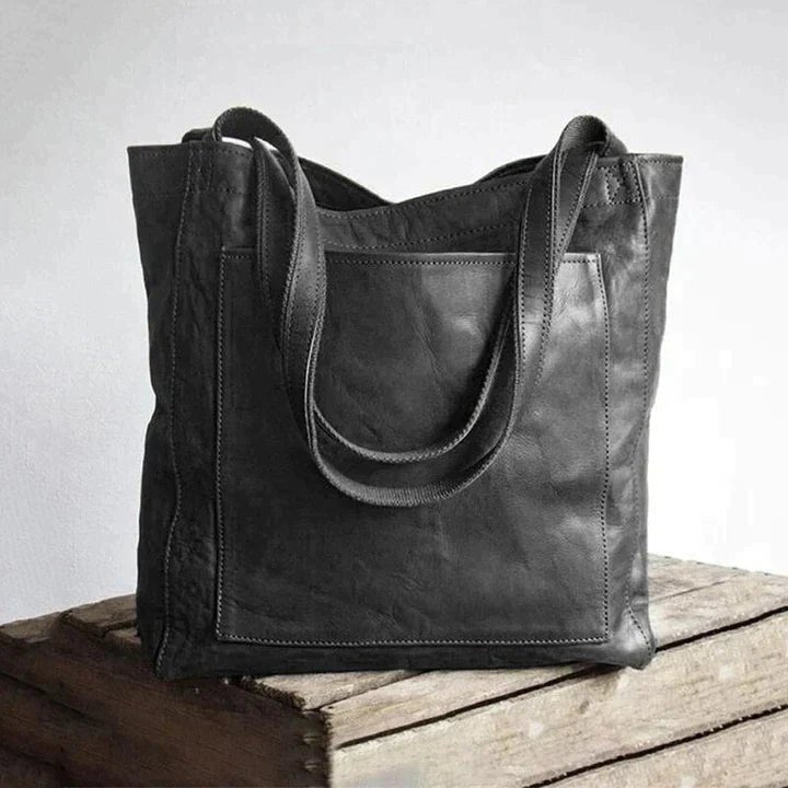 Leren Shopper Dames | Ruim | Voorvak | Dubbele Hengsels-Boutique Moda