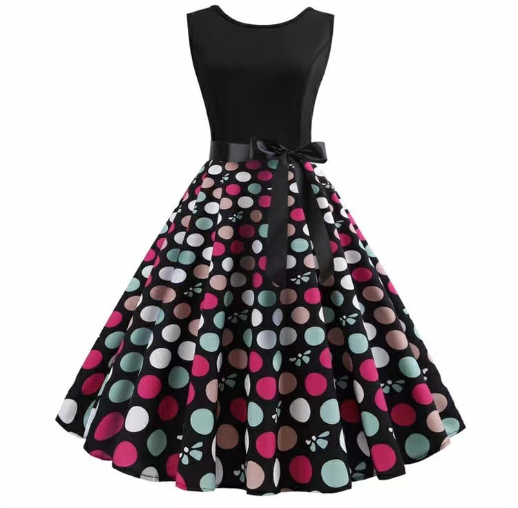 Rockabilly Jurk Dames | Mouwloos | Wijde Rok | Zes Prints-Boutique Moda
