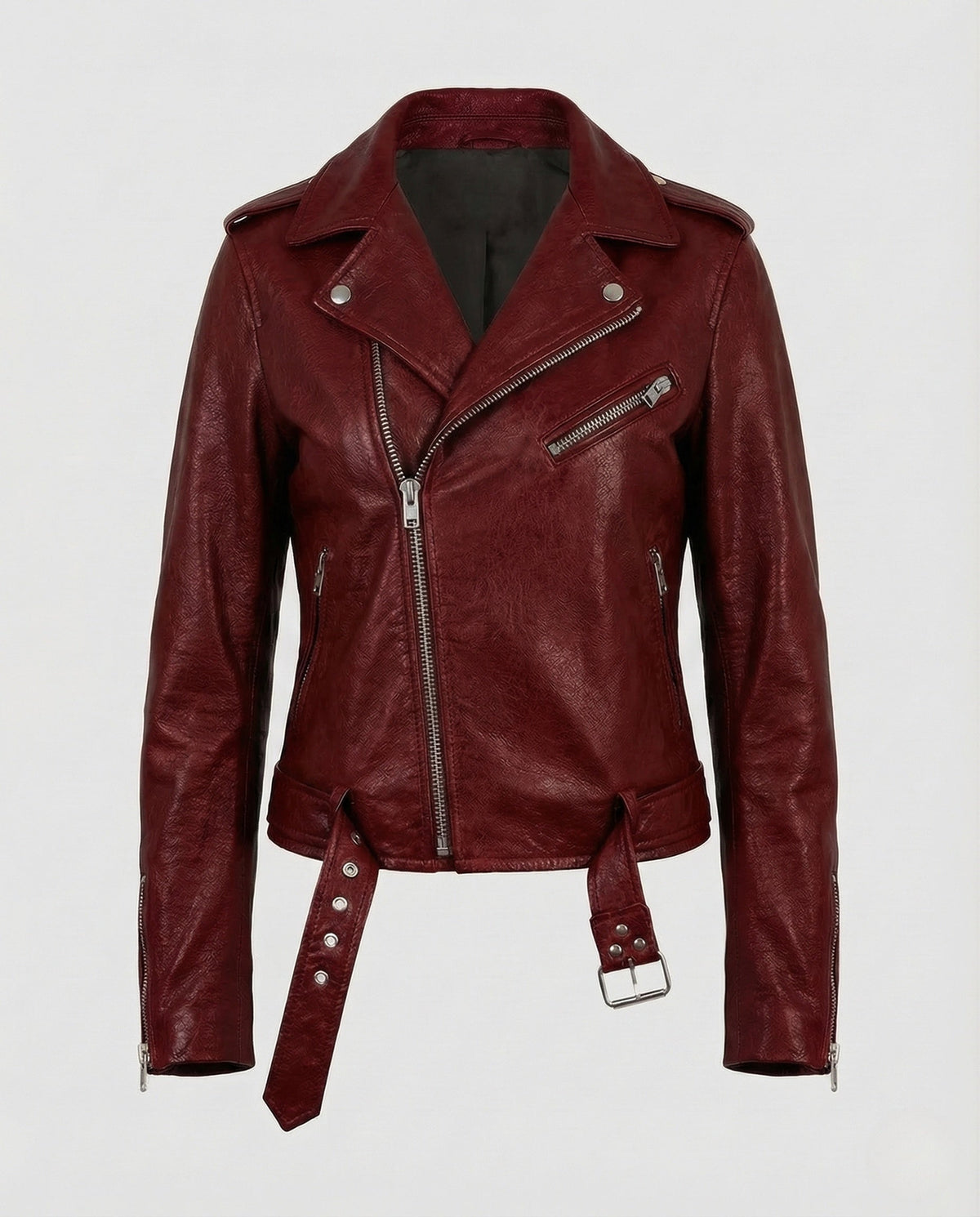 Leren Jas Dames | Rundleer | Biker | Taillegordel-Boutique Moda