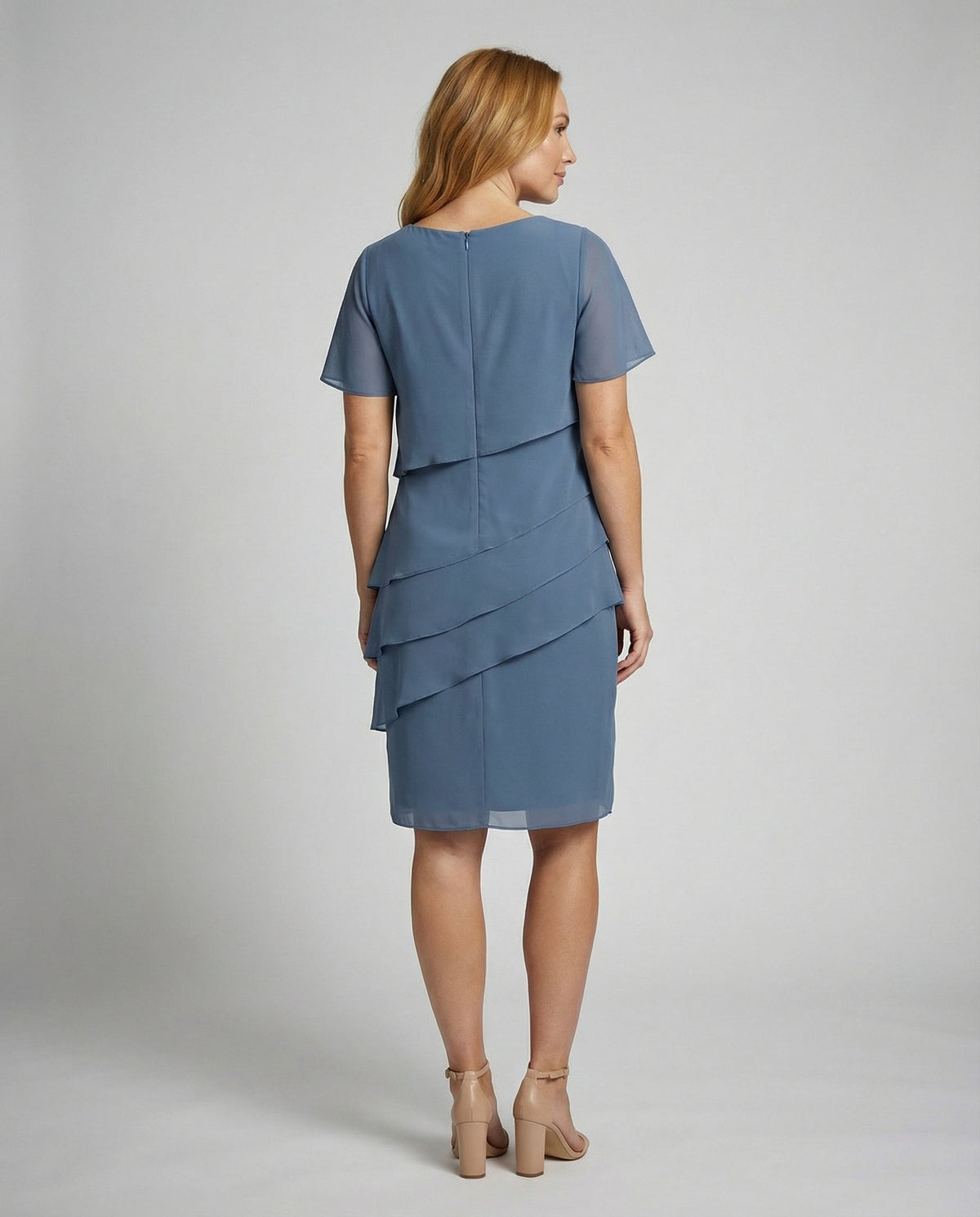 Gelaagde Jurk Dames | Korte Mouw | Elegant | Vier Kleuren-Boutique Moda