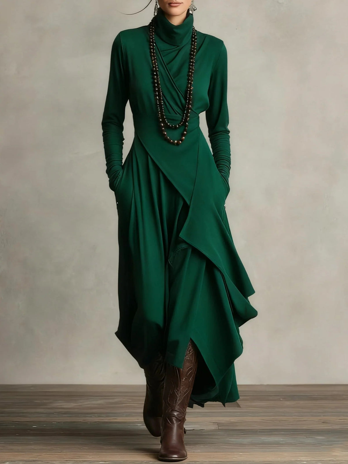 Winterjurk Dames | Col | Asymmetrisch | Lange Mouw-Boutique Moda