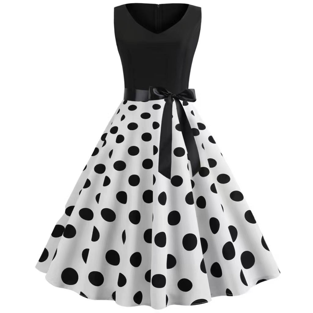 Rockabilly Jurk Dames | Mouwloos | Wijde Rok | Zes Prints-Boutique Moda